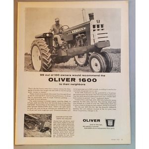 Vintage Oliver 1600 Tractor Magazine Advertisement 1963